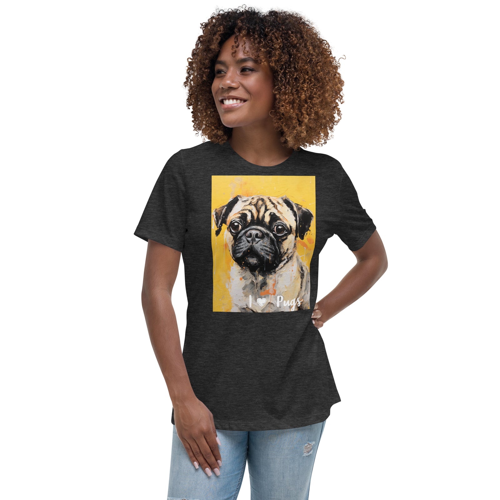 Women's Relaxed T-Shirt - I ❤ Dogs - Pug
