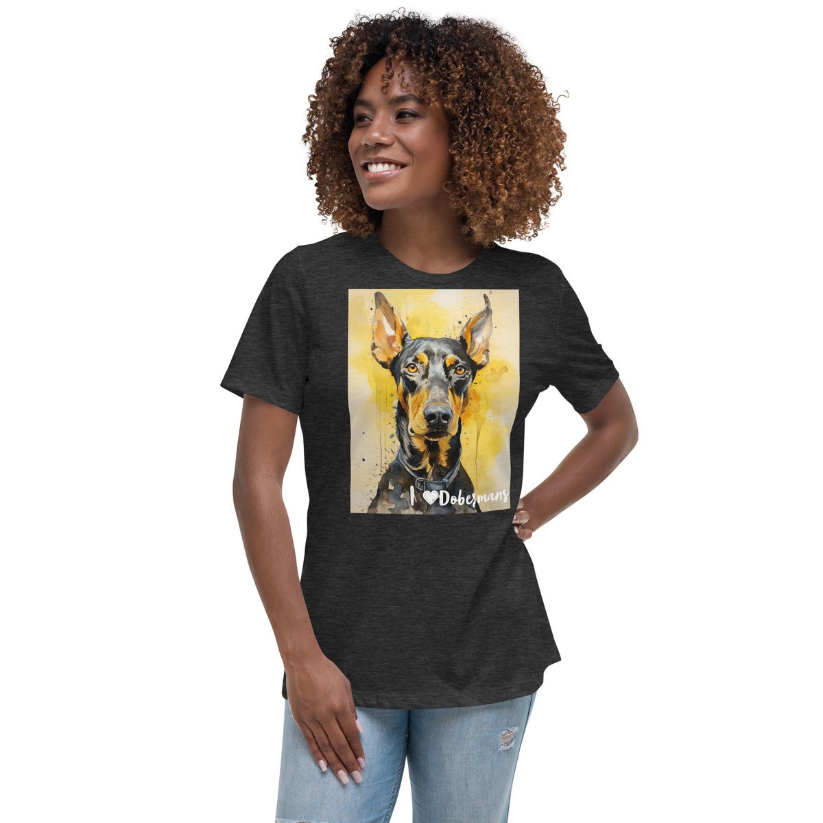 Women's Relaxed T-Shirt - I ❤ Dogs - Doberman Pinscher