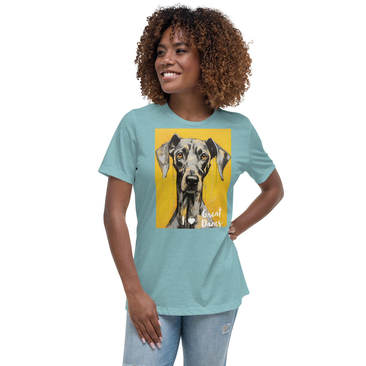 Women's Relaxed T-Shirt - I ❤ Dogs - Great Dane