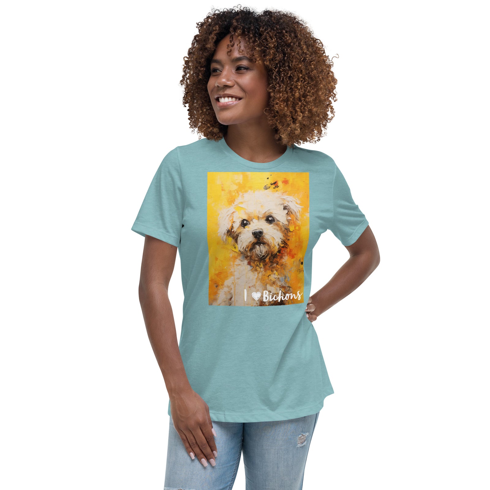 Women's Relaxed T-Shirt - I ❤ Dogs - Bichon Frise