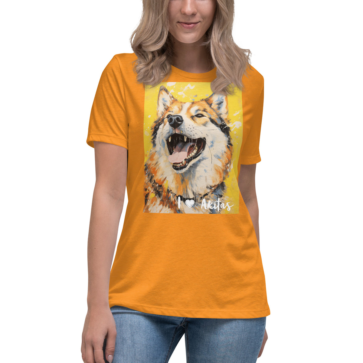 Women's Relaxed T-Shirt - I ❤ Dogs - Akita