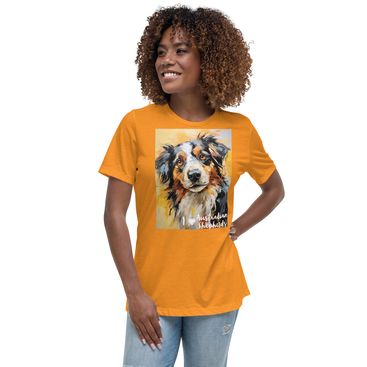 Women's Relaxed T-Shirt - I ❤ Dogs - Australian Shepherd