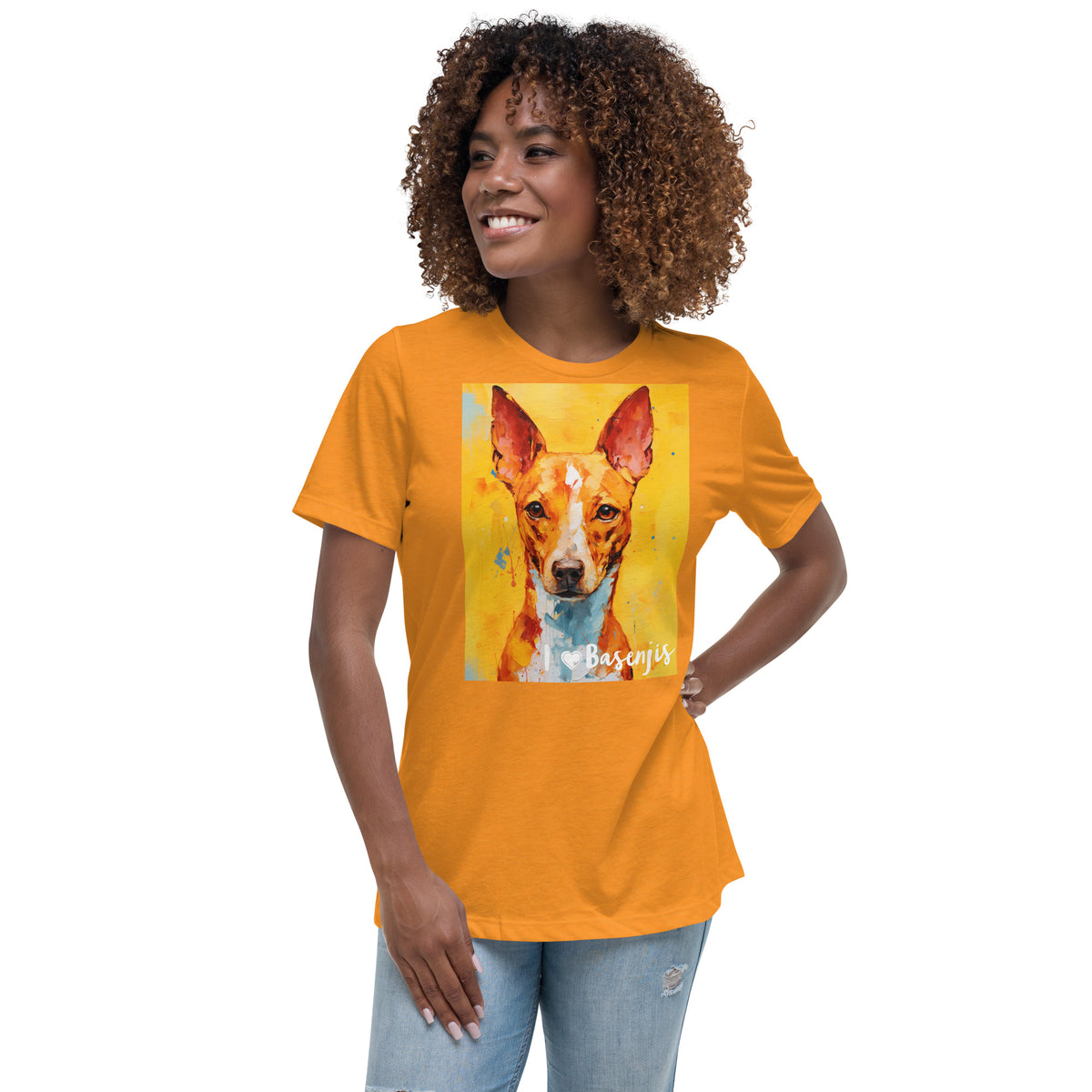 Women's Relaxed T-Shirt - I ❤ Dogs - Basenji