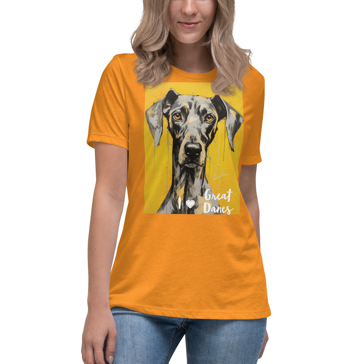 Women's Relaxed T-Shirt - I ❤ Dogs - Great Dane