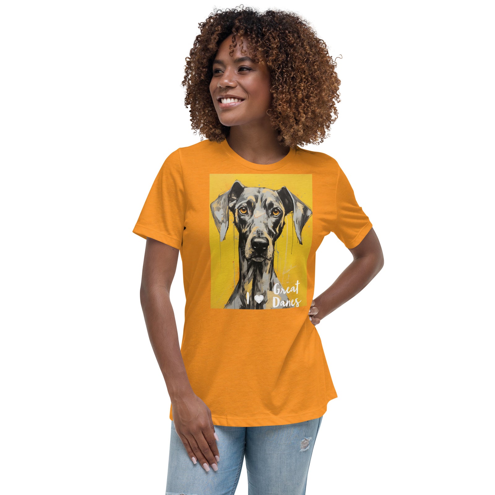Women's Relaxed T-Shirt - I ❤ Dogs - Great Dane