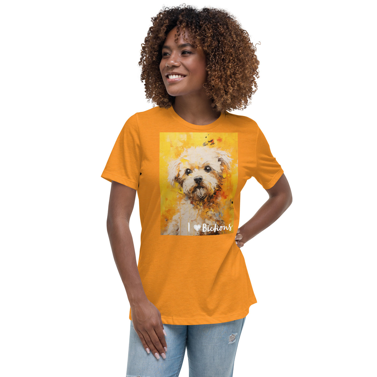 Women's Relaxed T-Shirt - I ❤ Dogs - Bichon Frise