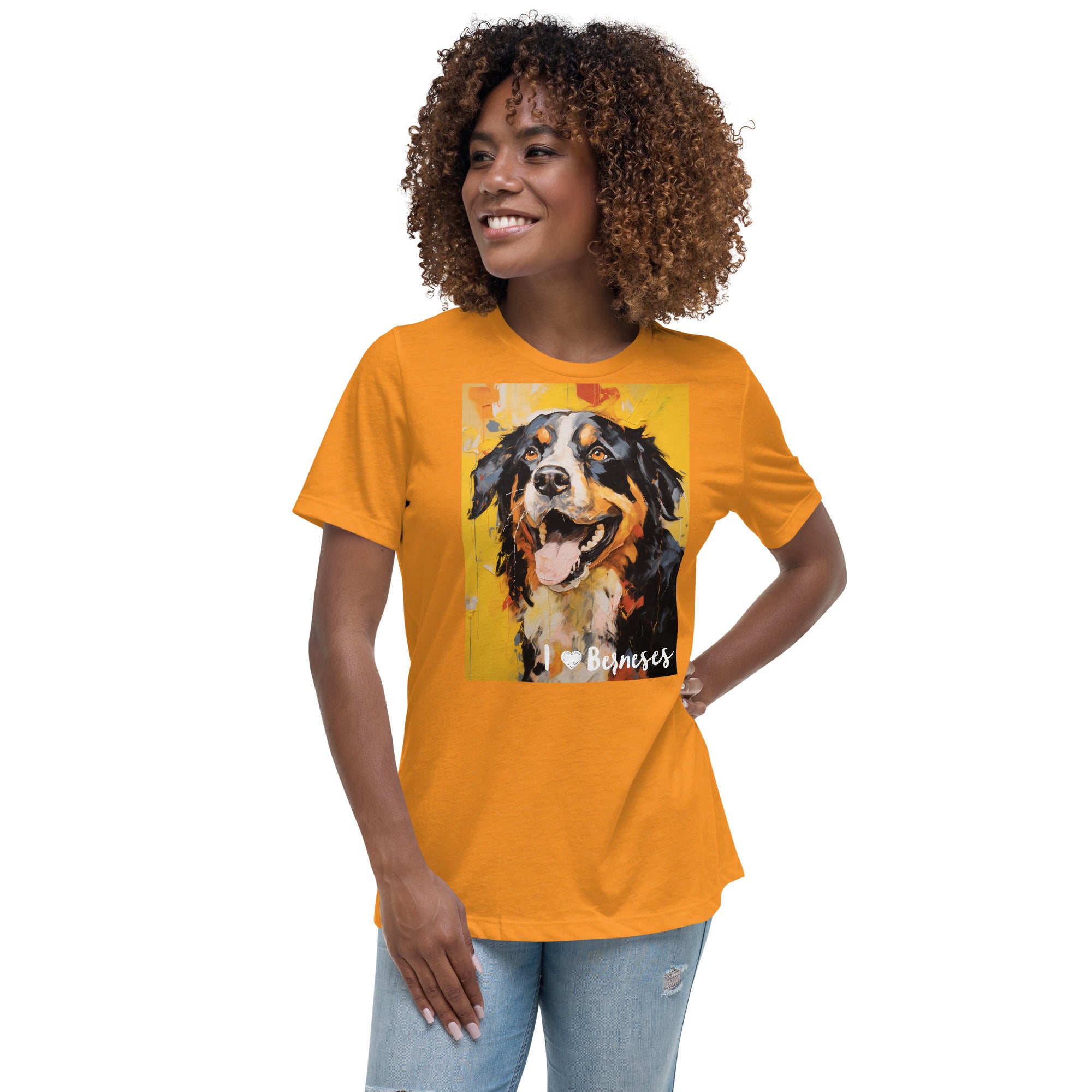Women's Relaxed T-Shirt - I ❤ Dogs - Bernese Mountain Dog