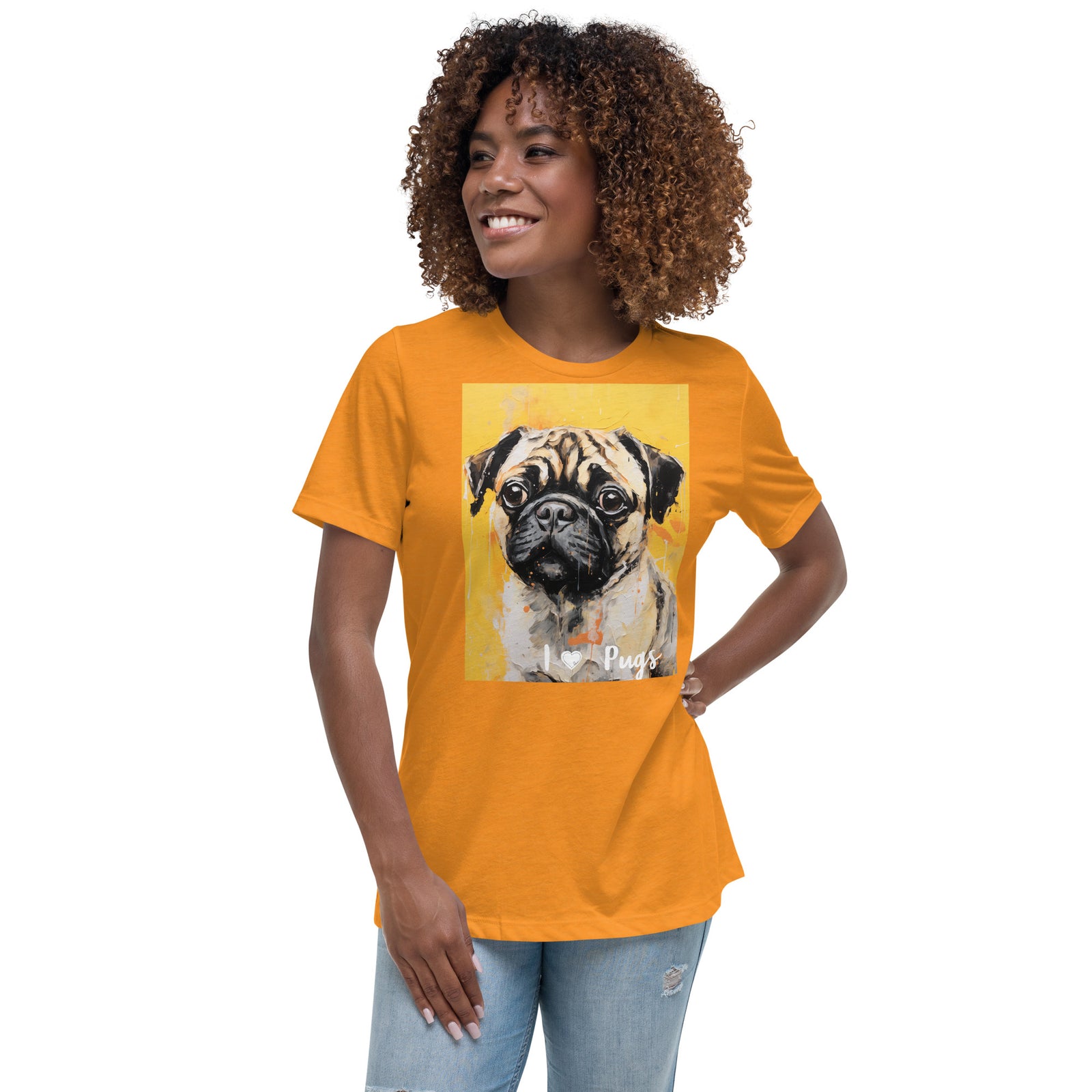 Women's Relaxed T-Shirt - I ❤ Dogs - Pug