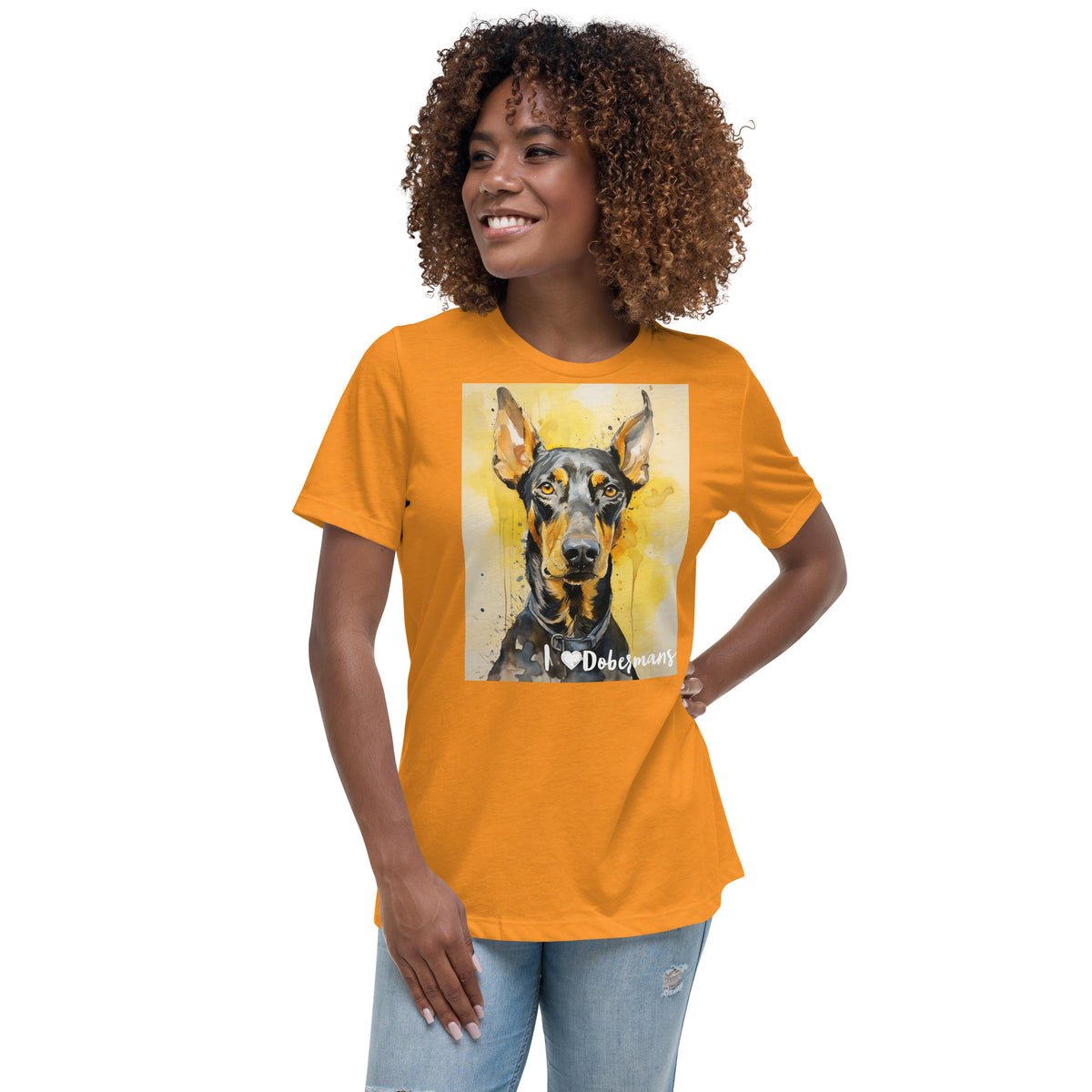 Women's Relaxed T-Shirt - I ❤ Dogs - Doberman Pinscher