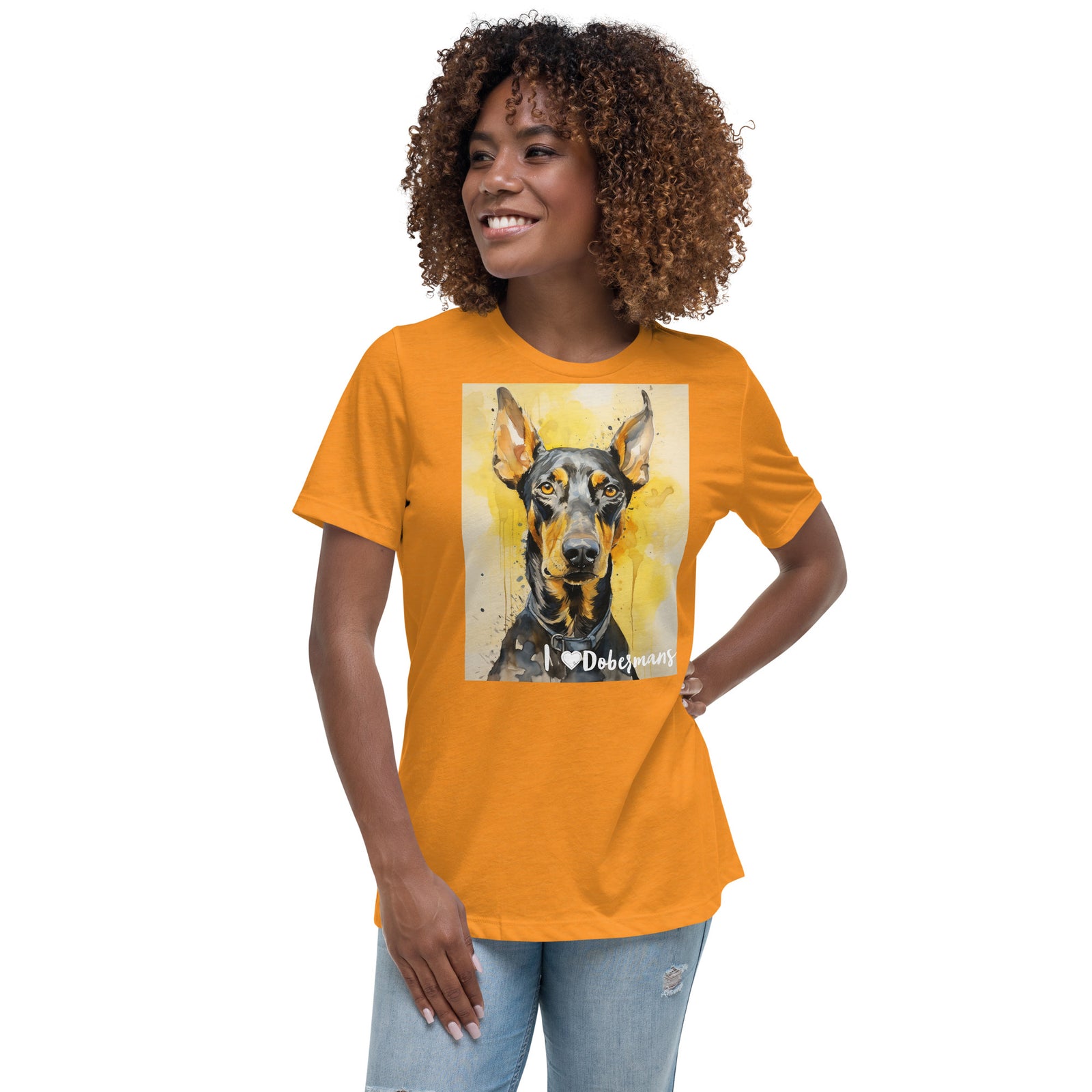 Women's Relaxed T-Shirt - I ❤ Dogs - Doberman Pinscher