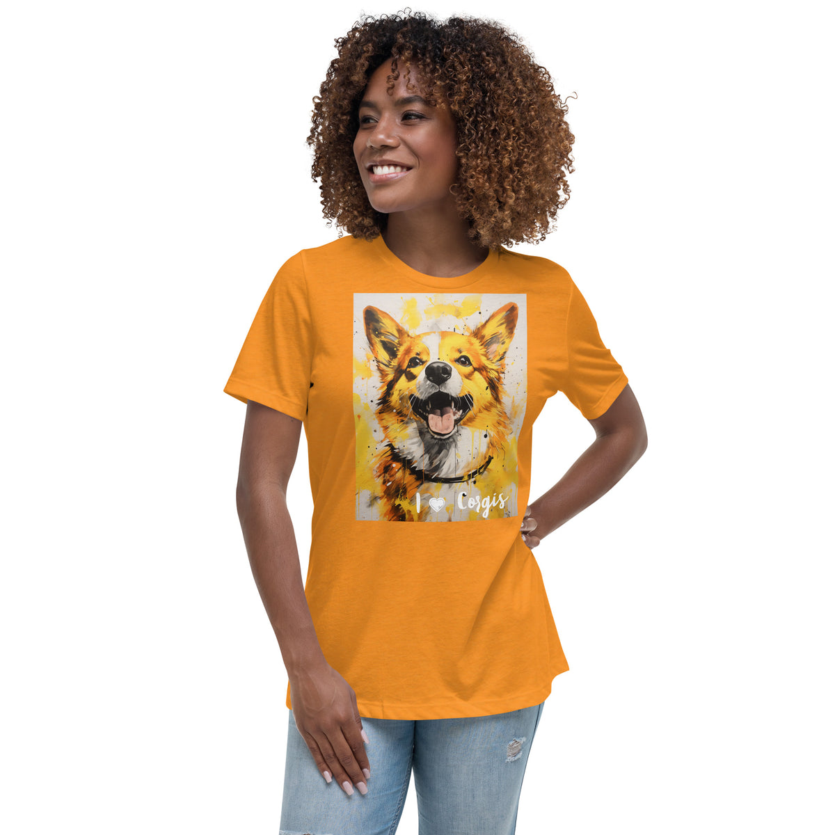 Women's Relaxed T-Shirt - I ❤ Dogs - Pembroke Welsh Corgi