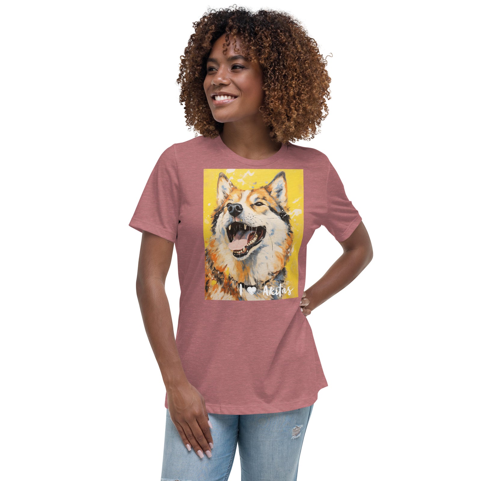 Women's Relaxed T-Shirt - I ❤ Dogs - Akita