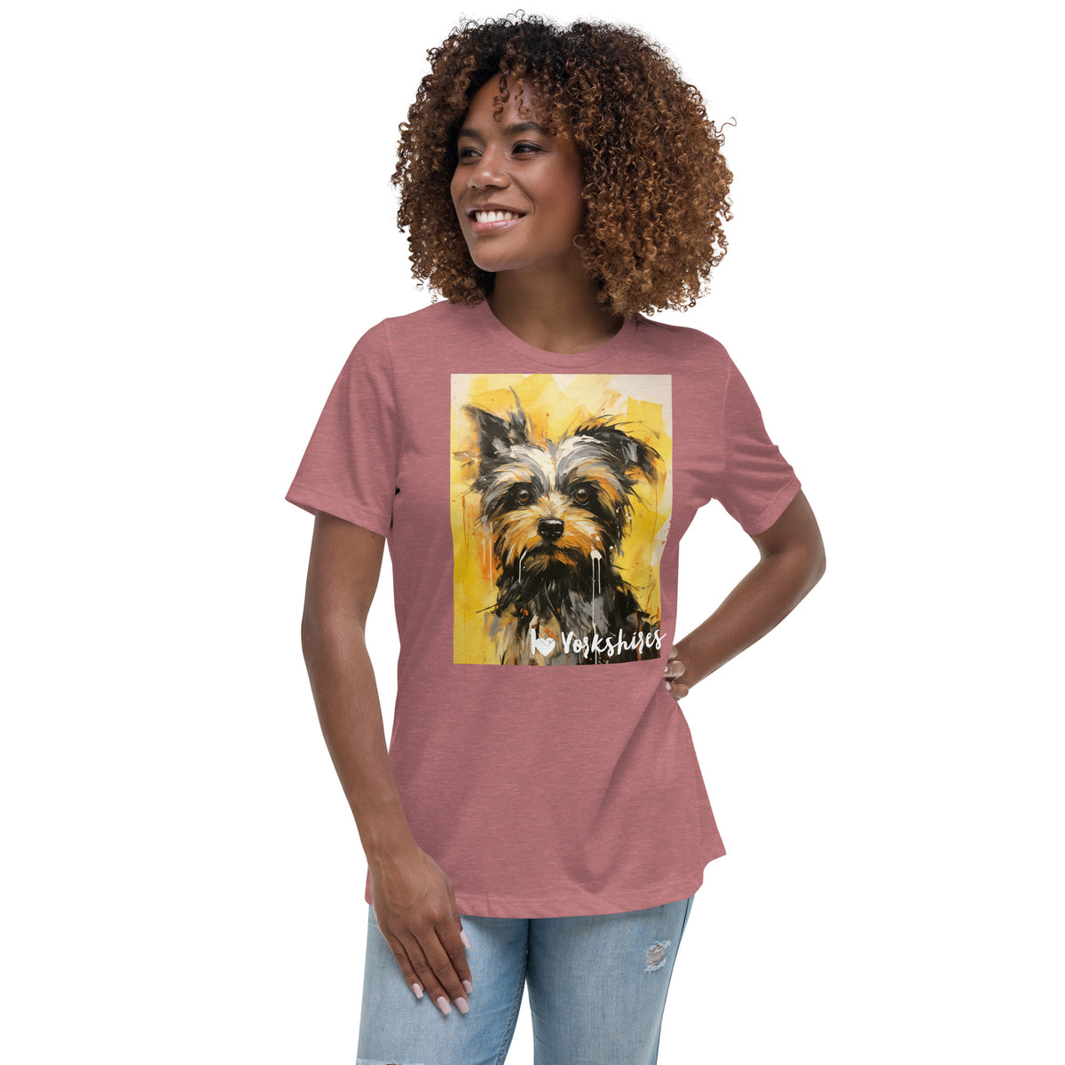 Women's Relaxed T-Shirt - I ❤ Dogs - Yorkshire Terrier