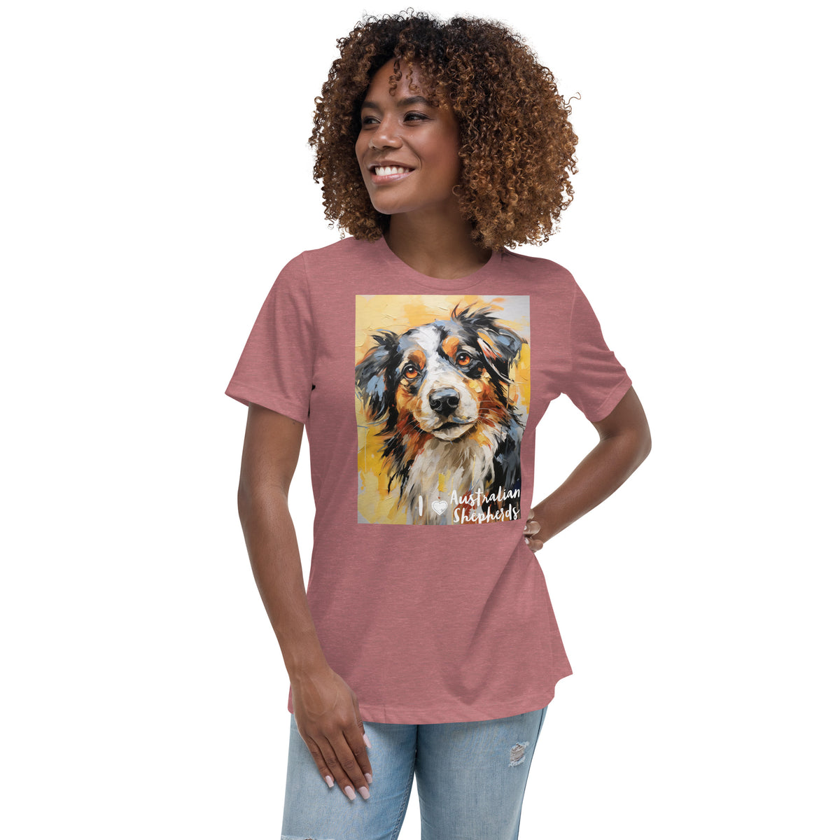 Women's Relaxed T-Shirt - I ❤ Dogs - Australian Shepherd