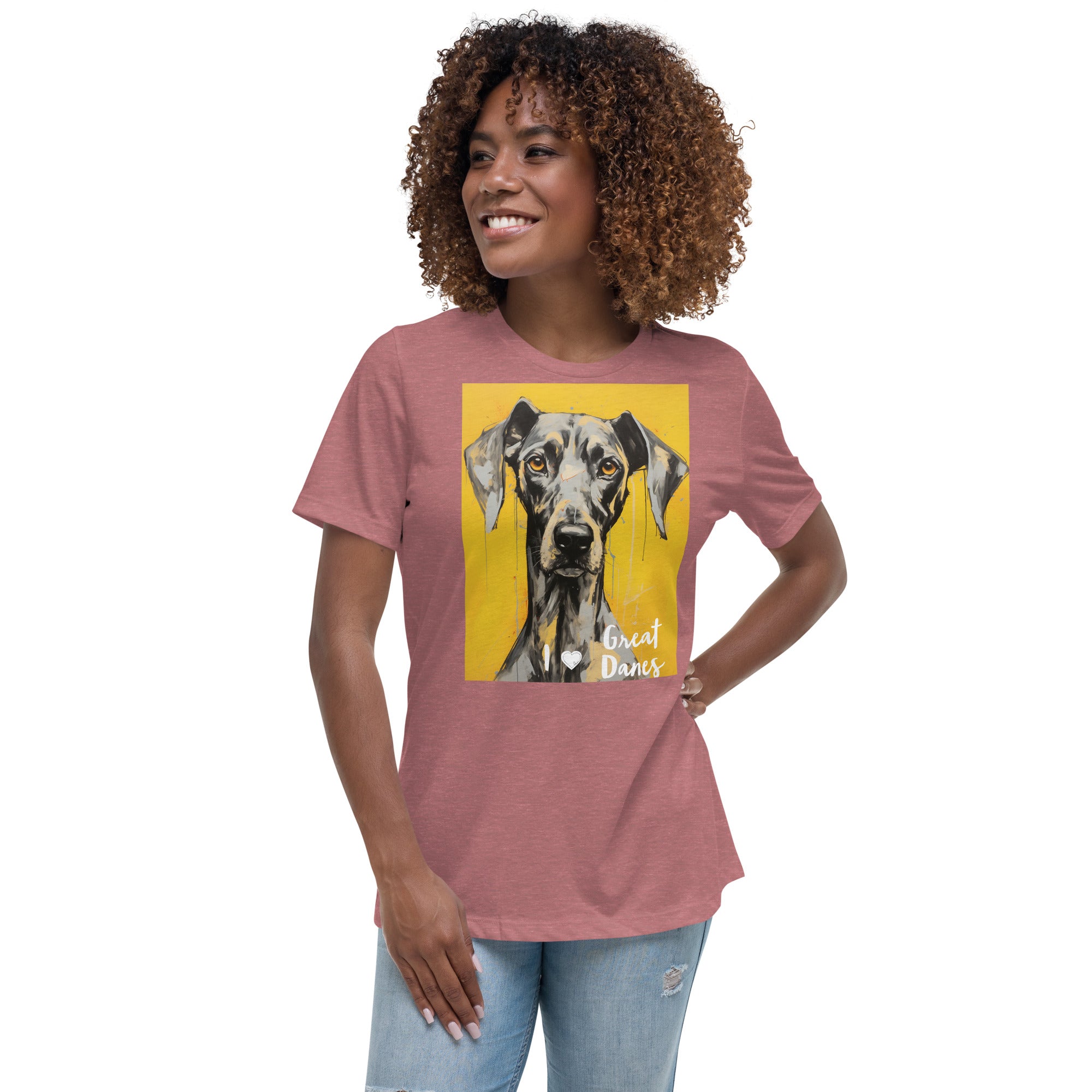 Women's Relaxed T-Shirt - I ❤ Dogs - Great Dane