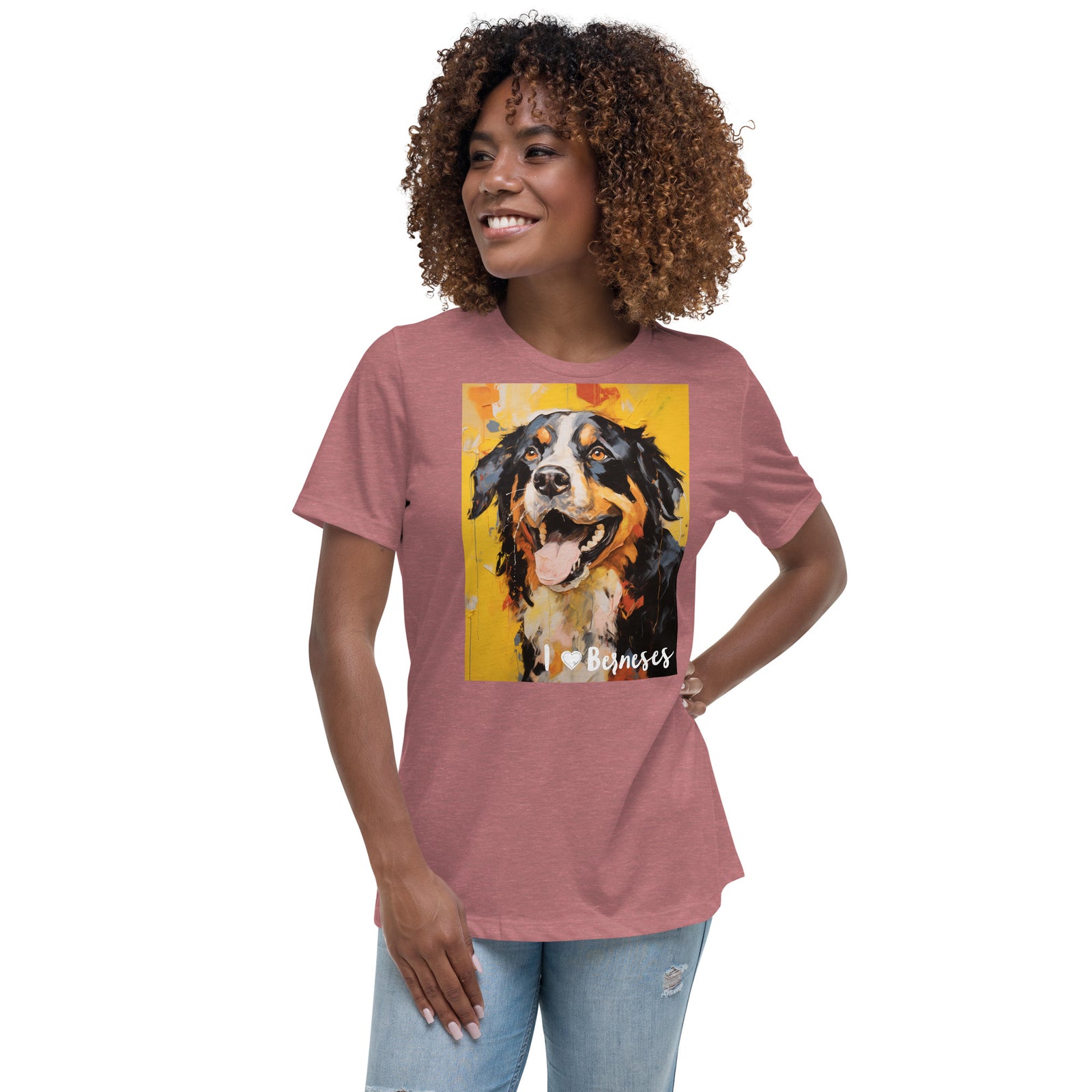 Women's Relaxed T-Shirt - I ❤ Dogs - Bernese Mountain Dog