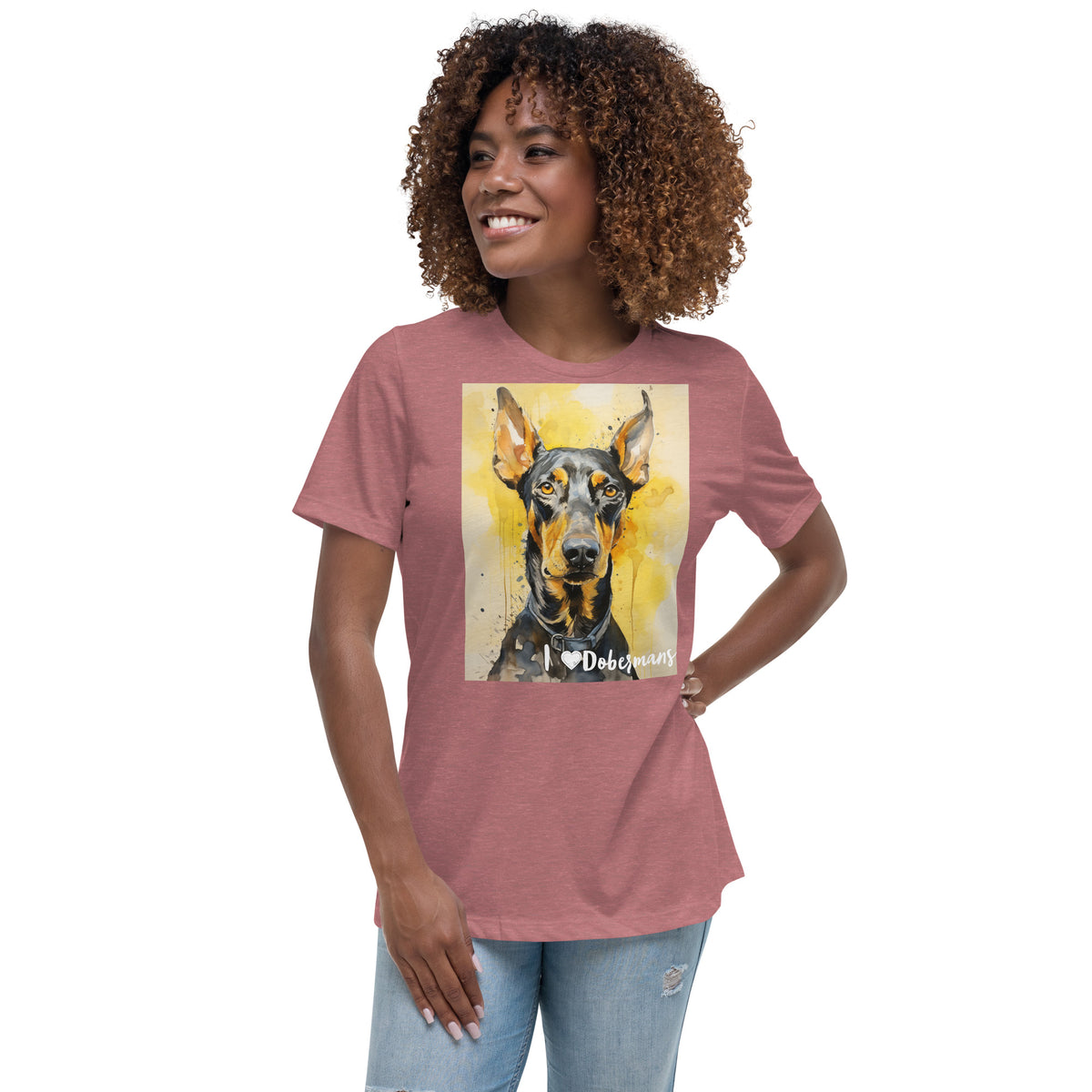 Women's Relaxed T-Shirt - I ❤ Dogs - Doberman Pinscher