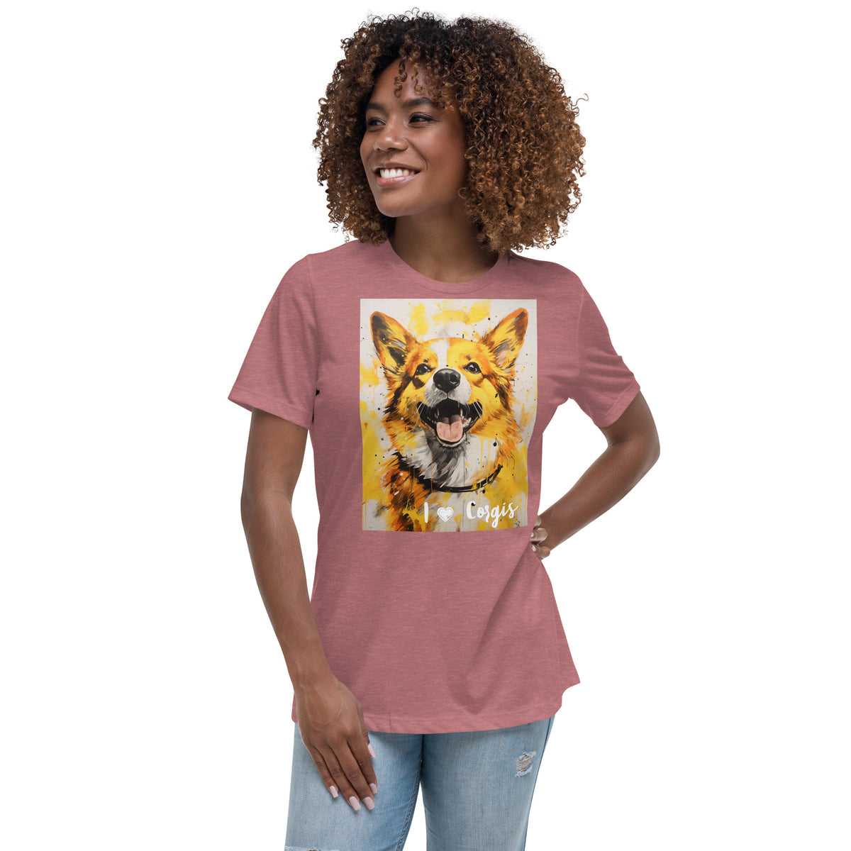Women's Relaxed T-Shirt - I ❤ Dogs - Pembroke Welsh Corgi