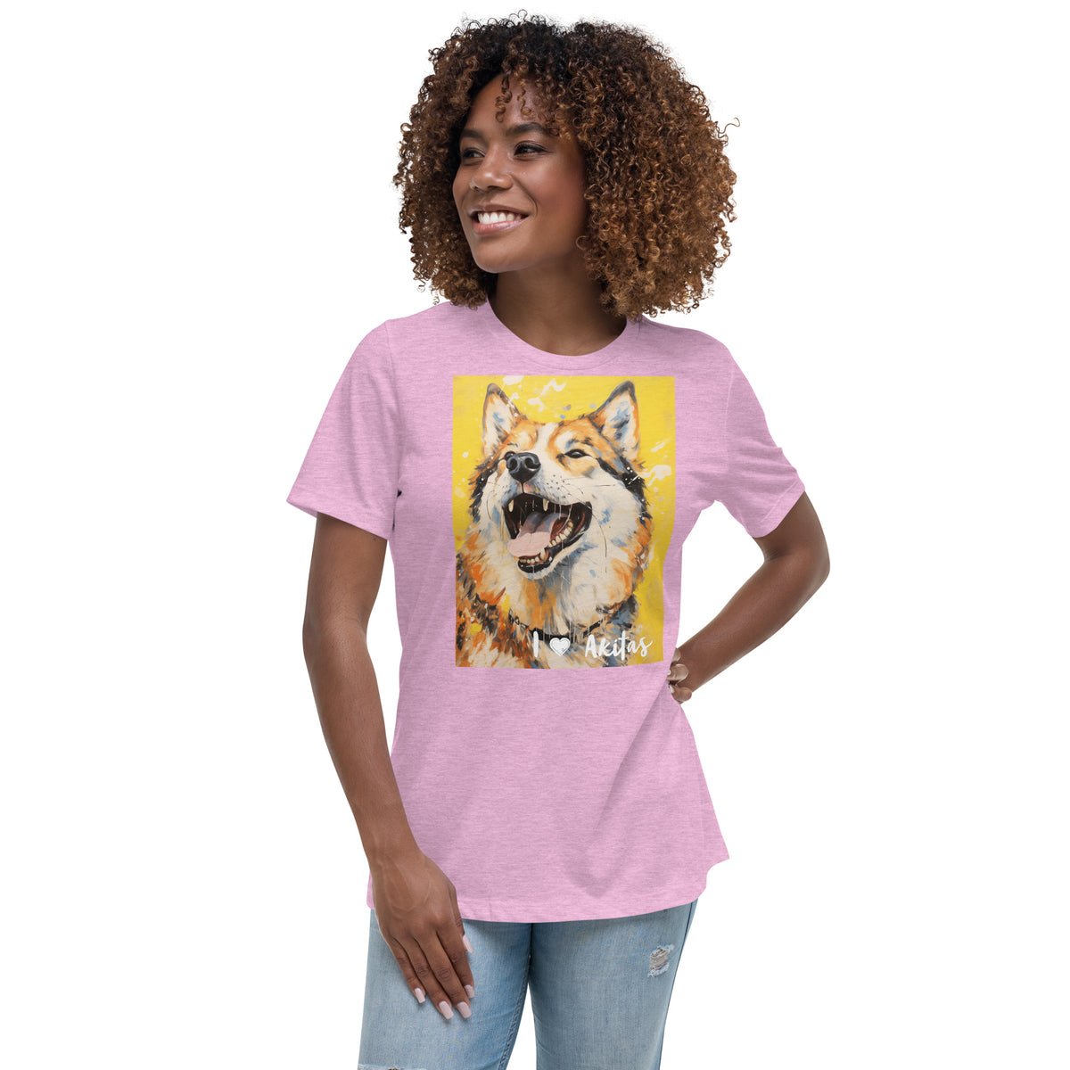 Women's Relaxed T-Shirt - I ❤ Dogs - Akita