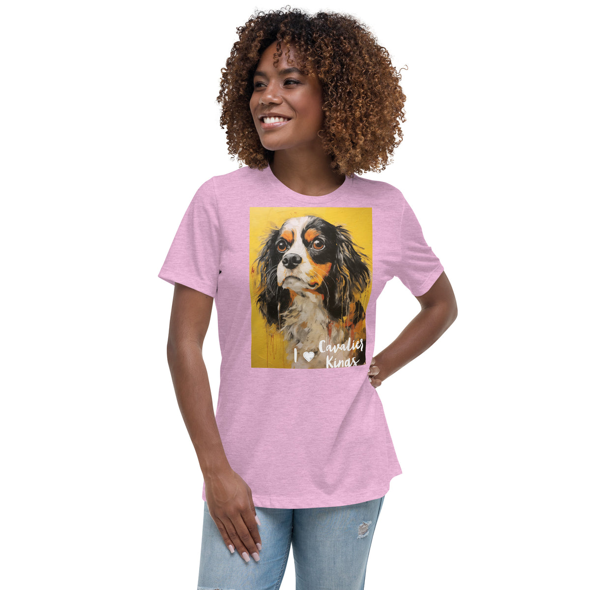 Women's Relaxed T-Shirt - I ❤ Dogs - Cavalier King Charles Spaniel