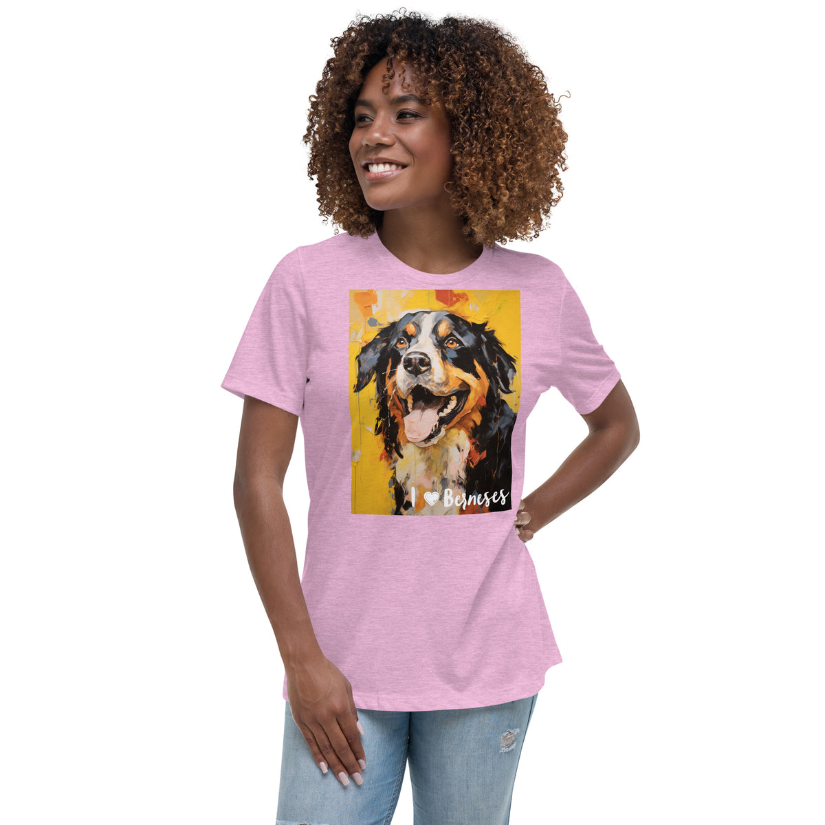 Women's Relaxed T-Shirt - I ❤ Dogs - Bernese Mountain Dog