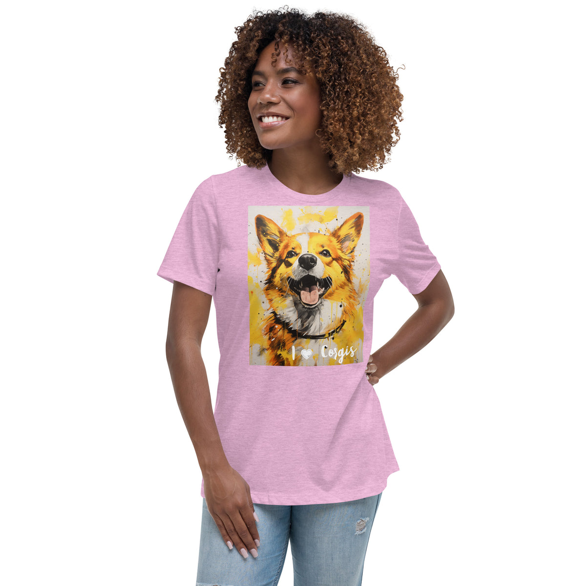 Women's Relaxed T-Shirt - I ❤ Dogs - Pembroke Welsh Corgi
