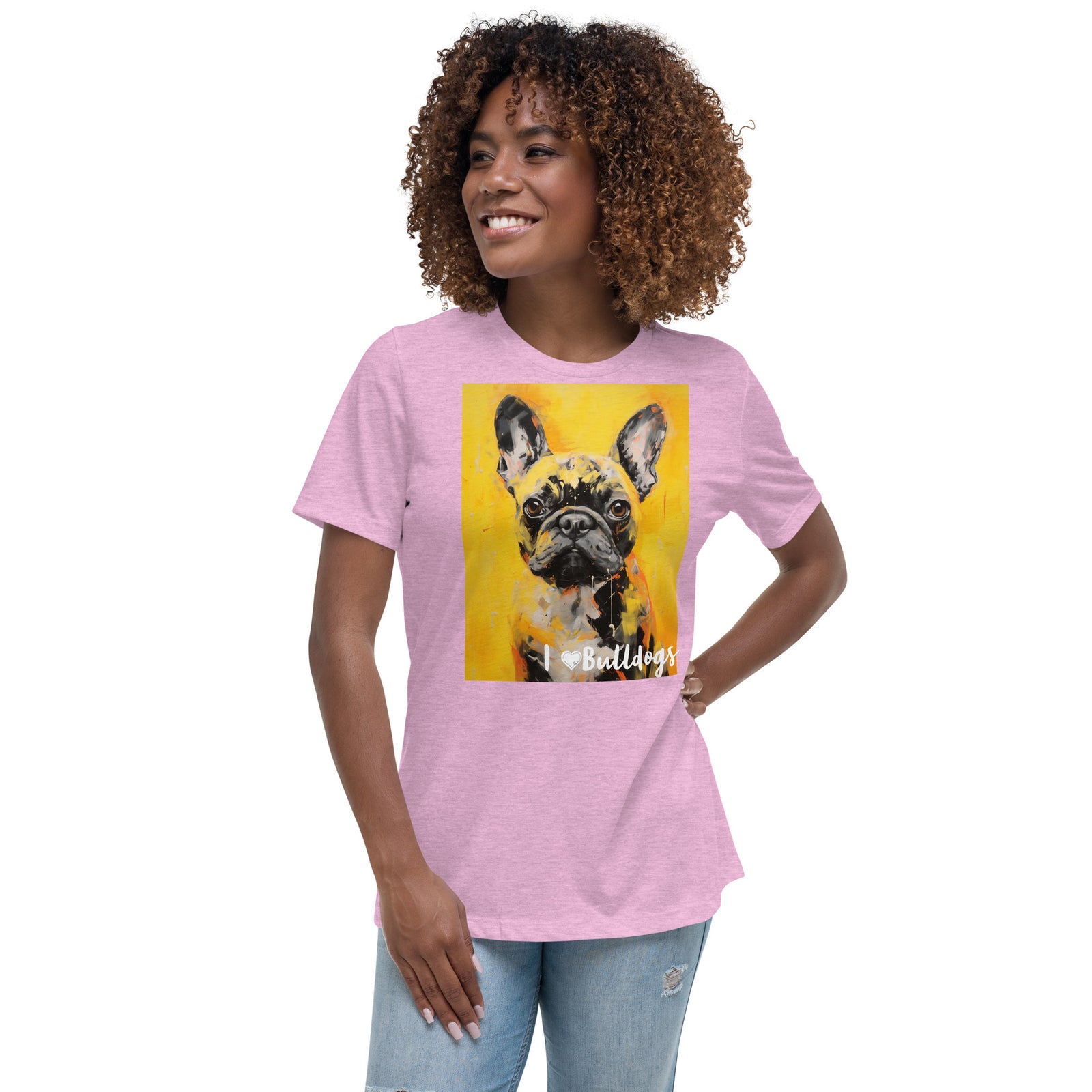 Women's Relaxed T-Shirt - I ❤ Dogs - Bulldog