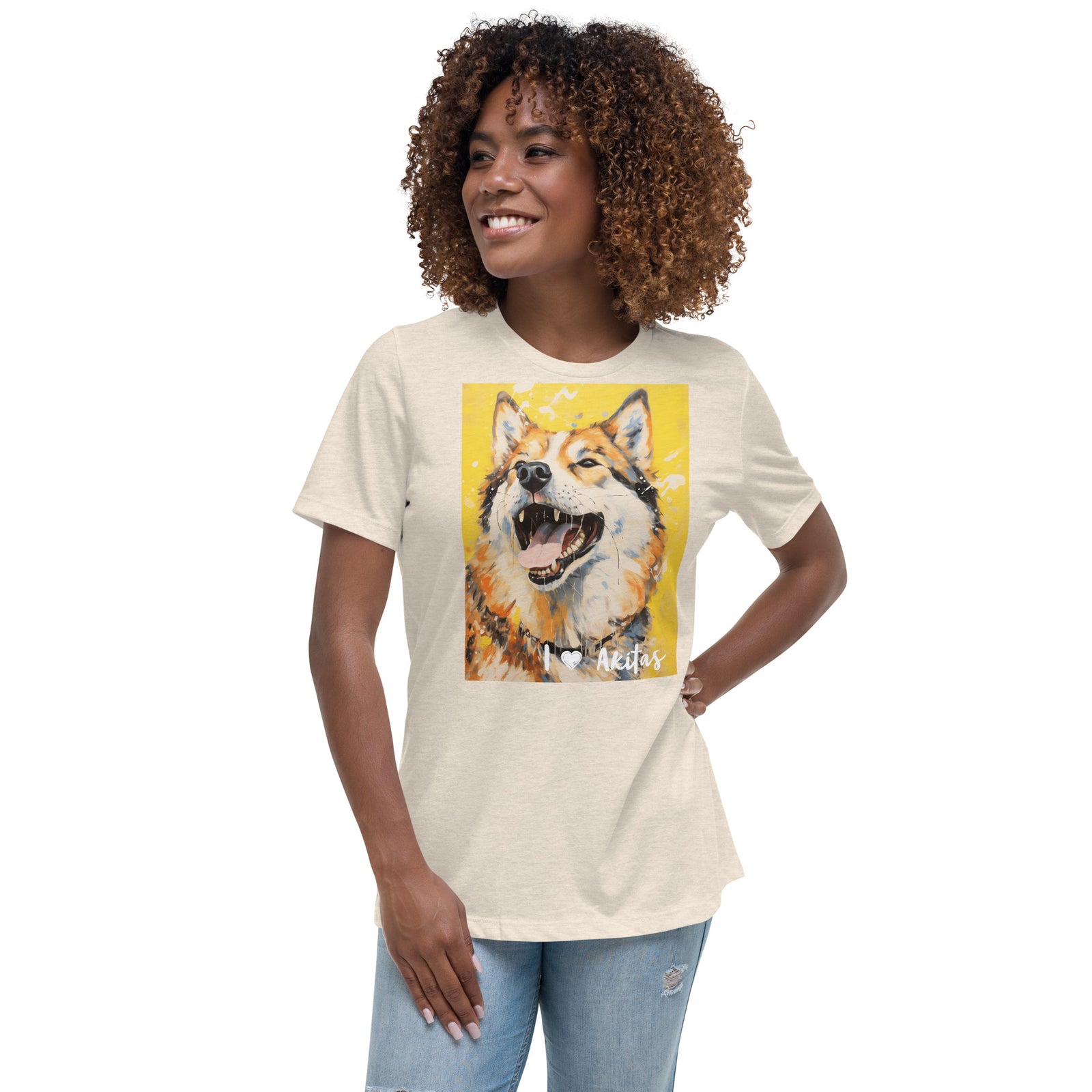 Women's Relaxed T-Shirt - I ❤ Dogs - Akita