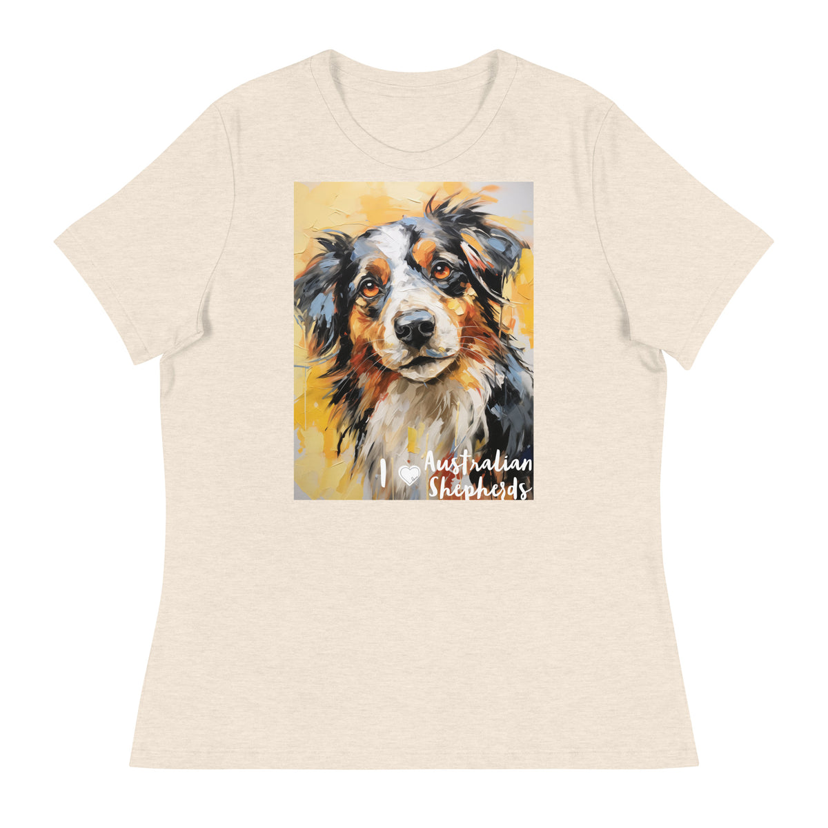 Women's Relaxed T-Shirt - I ❤ Dogs - Australian Shepherd