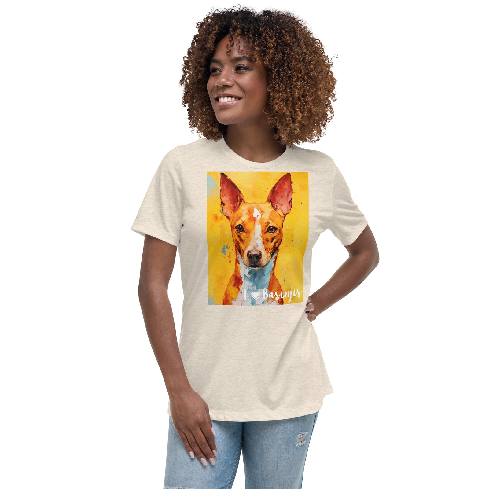 Women's Relaxed T-Shirt - I ❤ Dogs - Basenji