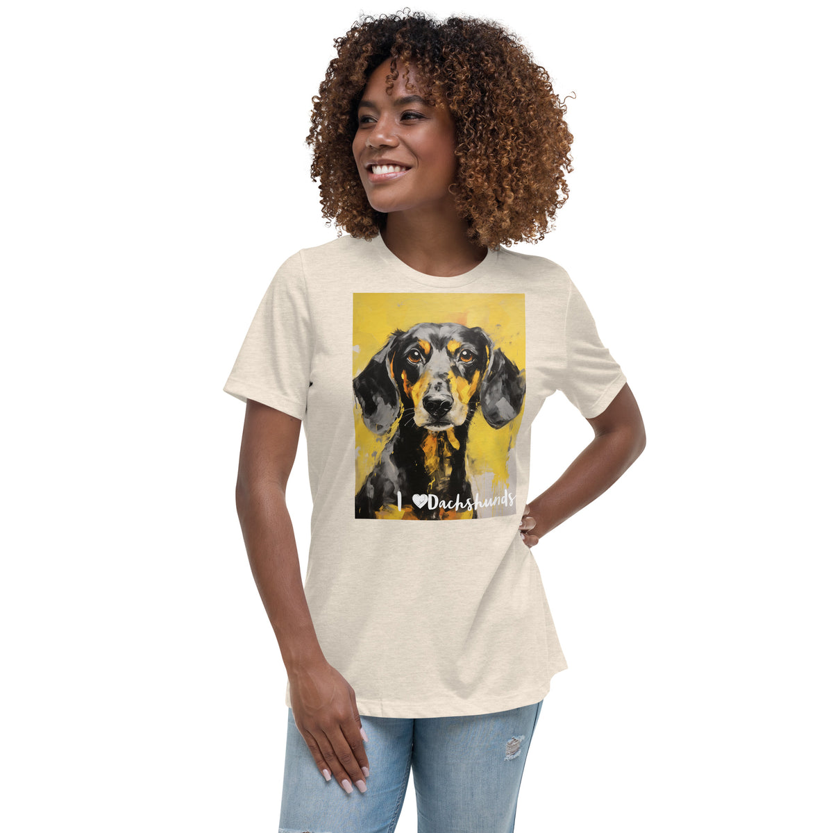 Women's Relaxed T-Shirt - I ❤ Dogs - Dachshund