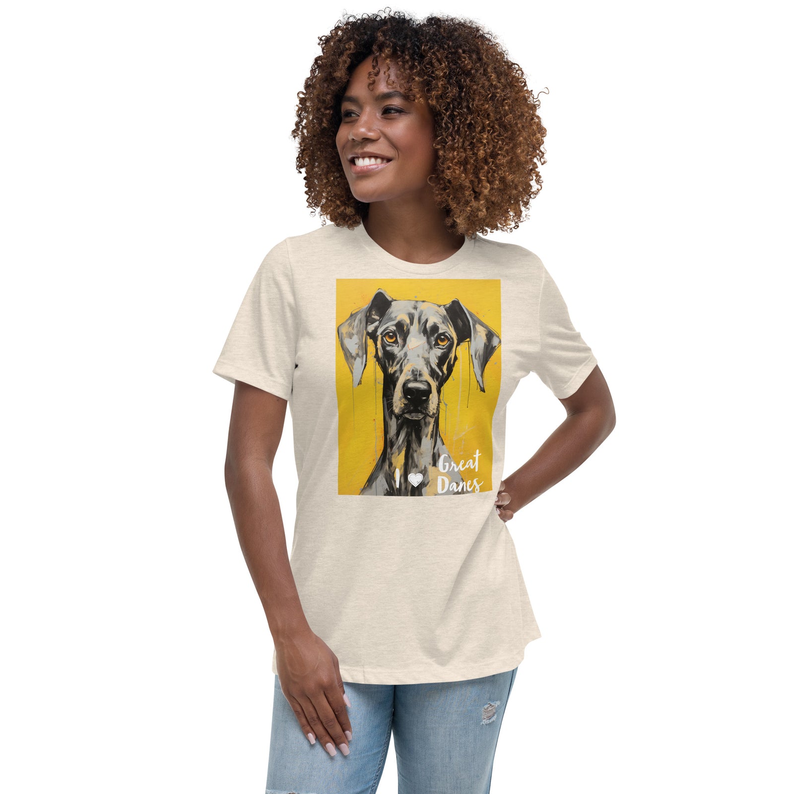 Women's Relaxed T-Shirt - I ❤ Dogs - Great Dane