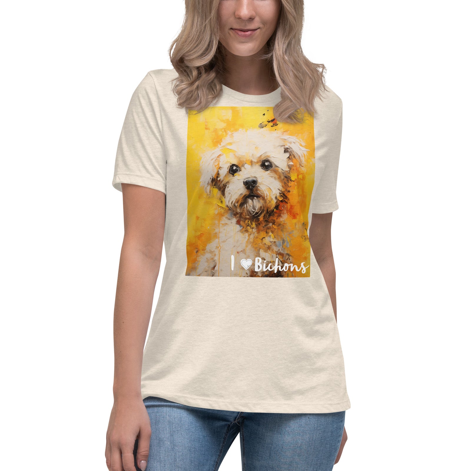 Women's Relaxed T-Shirt - I ❤ Dogs - Bichon Frise