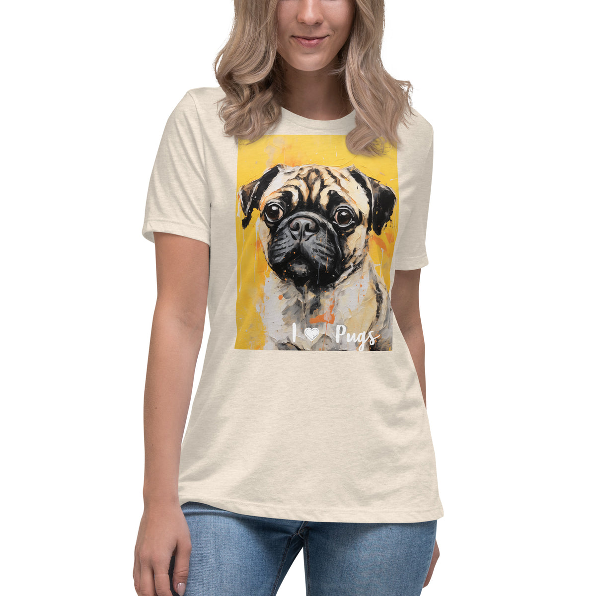 Women's Relaxed T-Shirt - I ❤ Dogs - Pug