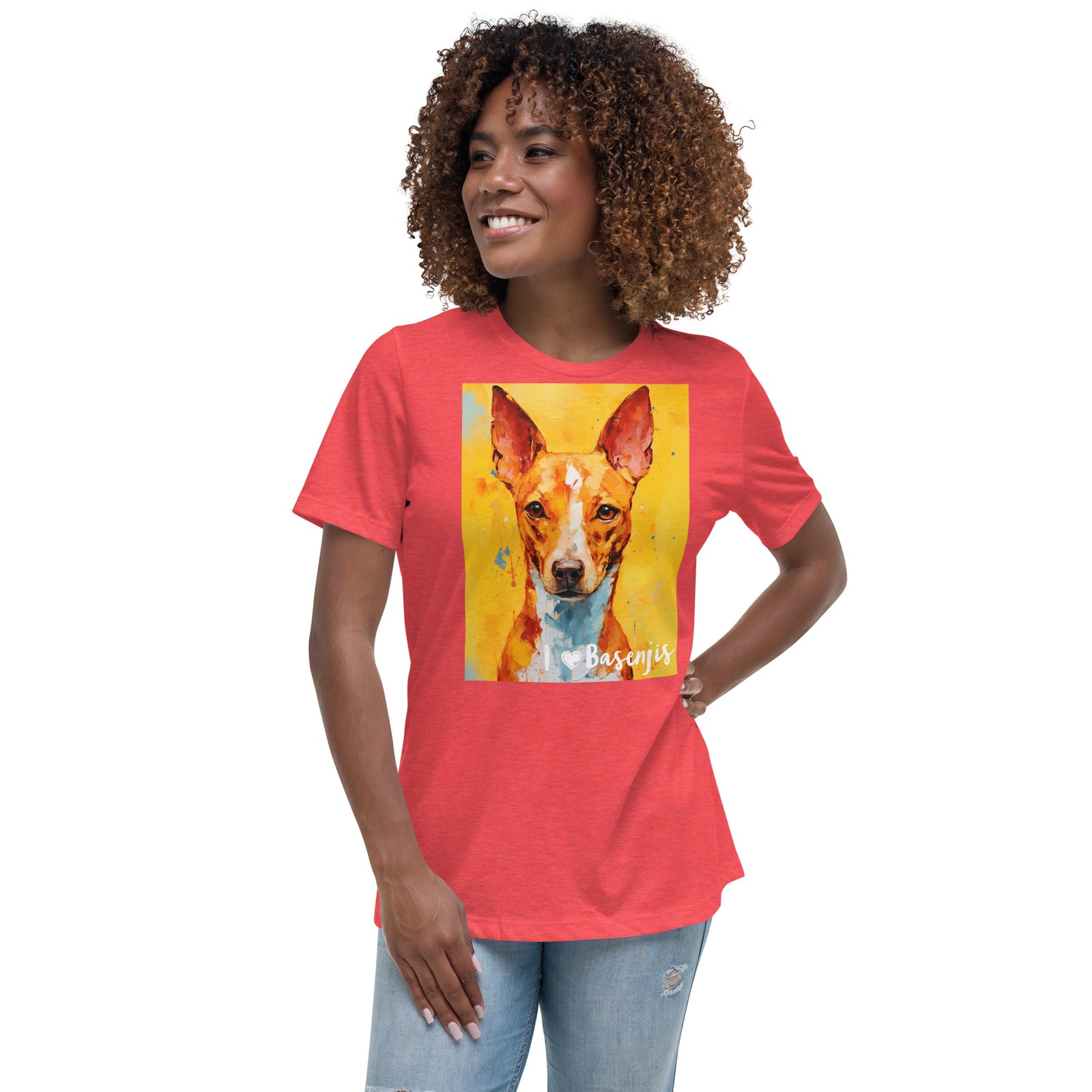 Women's Relaxed T-Shirt - I ❤ Dogs - Basenji