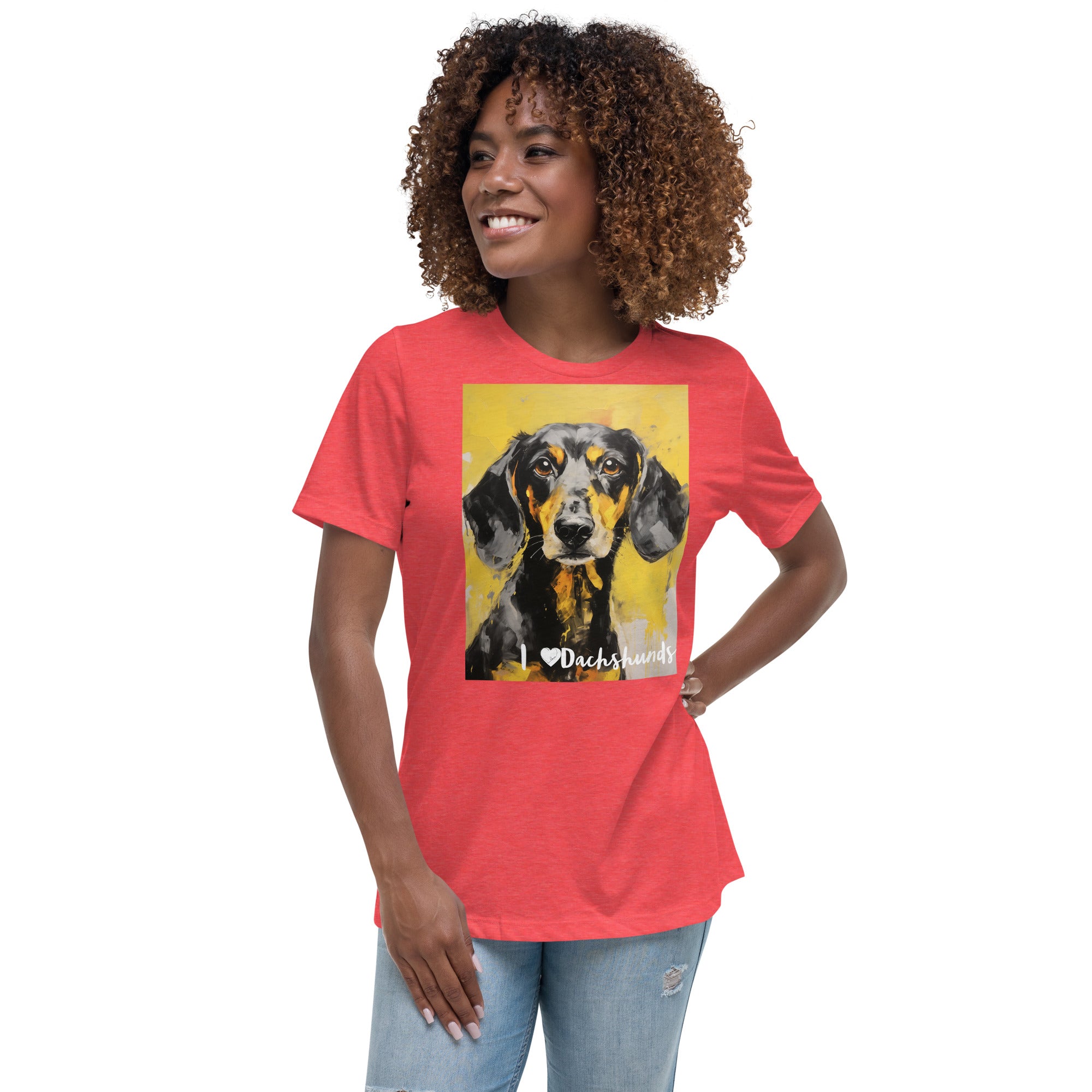 Women's Relaxed T-Shirt - I ❤ Dogs - Dachshund