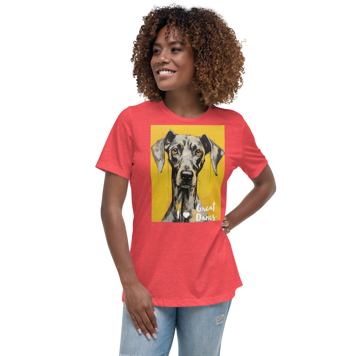 Women's Relaxed T-Shirt - I ❤ Dogs - Great Dane