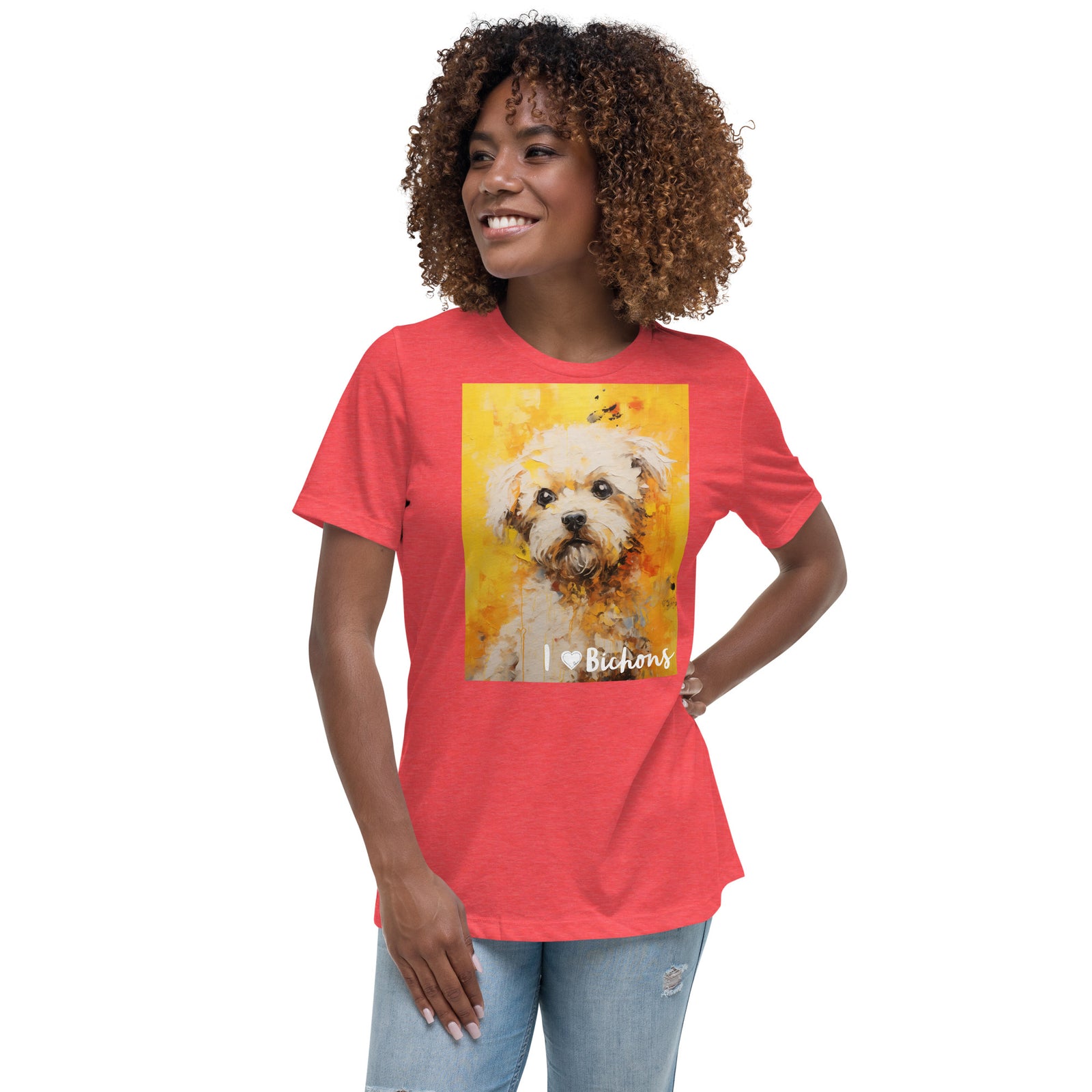 Women's Relaxed T-Shirt - I ❤ Dogs - Bichon Frise
