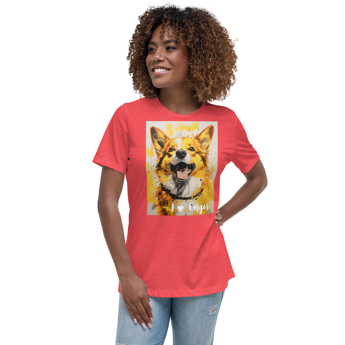 Women's Relaxed T-Shirt - I ❤ Dogs - Pembroke Welsh Corgi