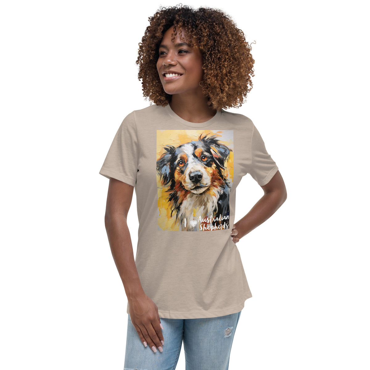 Women's Relaxed T-Shirt - I ❤ Dogs - Australian Shepherd