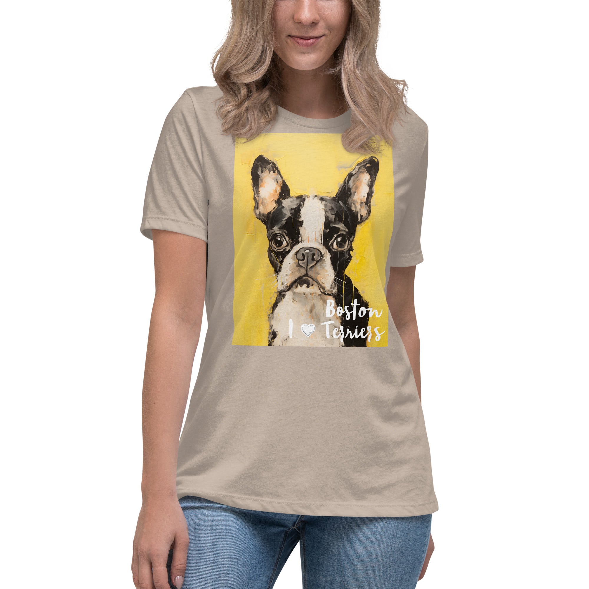 Women's Relaxed T-Shirt - I ❤ Dogs - Boston Terrier