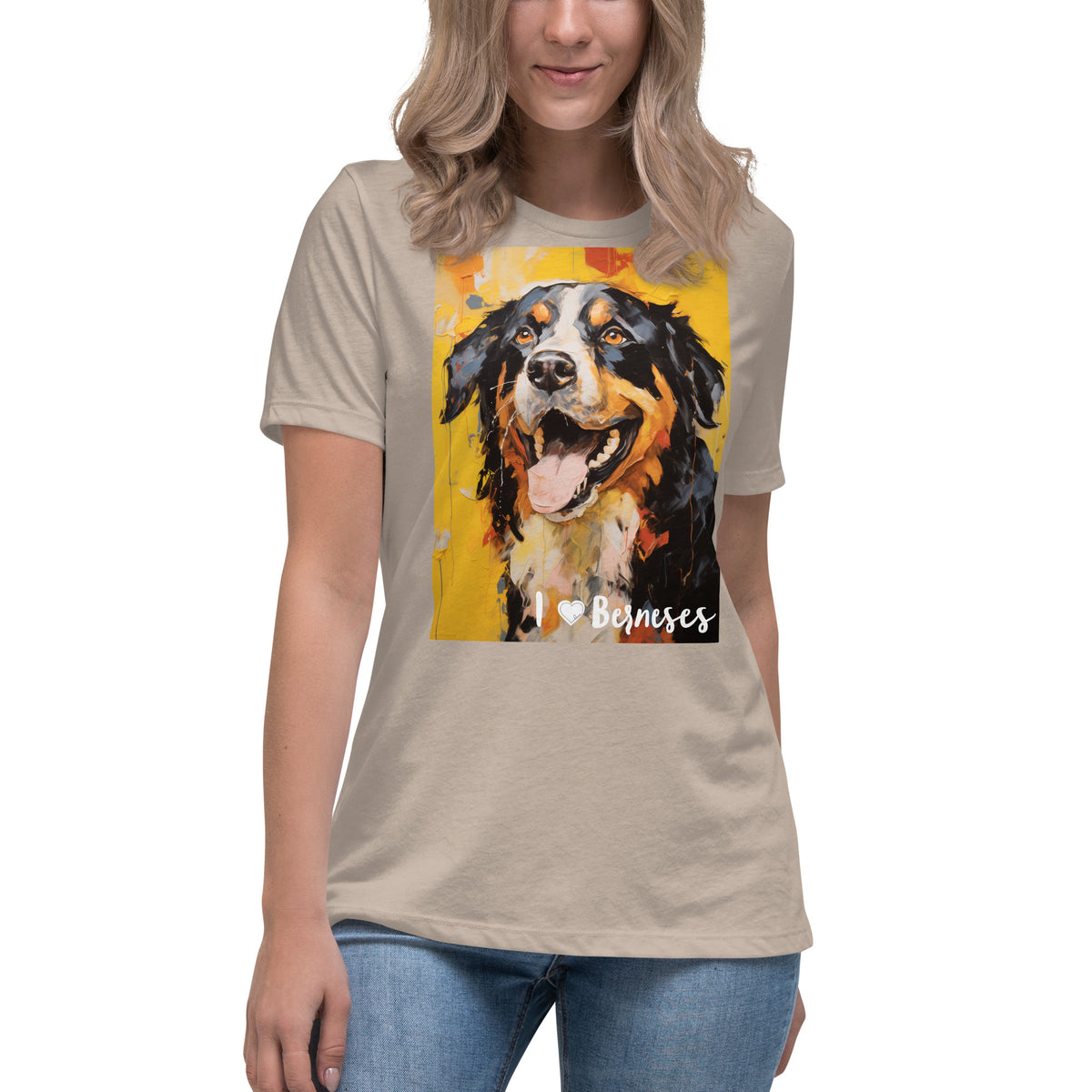 Women's Relaxed T-Shirt - I ❤ Dogs - Bernese Mountain Dog