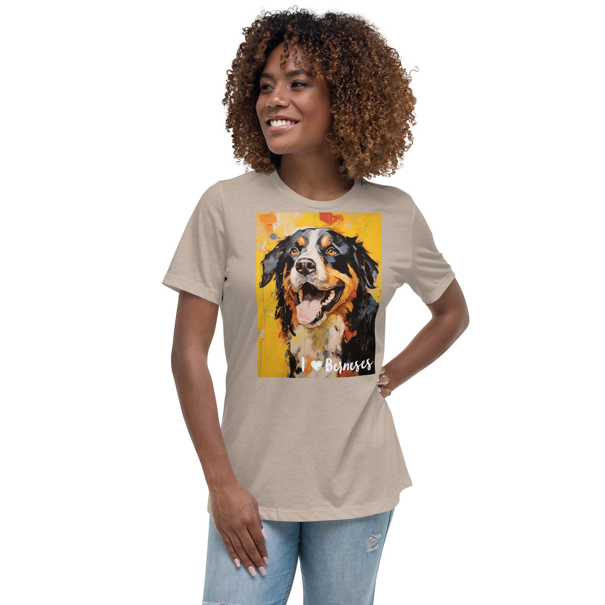 Women's Relaxed T-Shirt - I ❤ Dogs - Bernese Mountain Dog