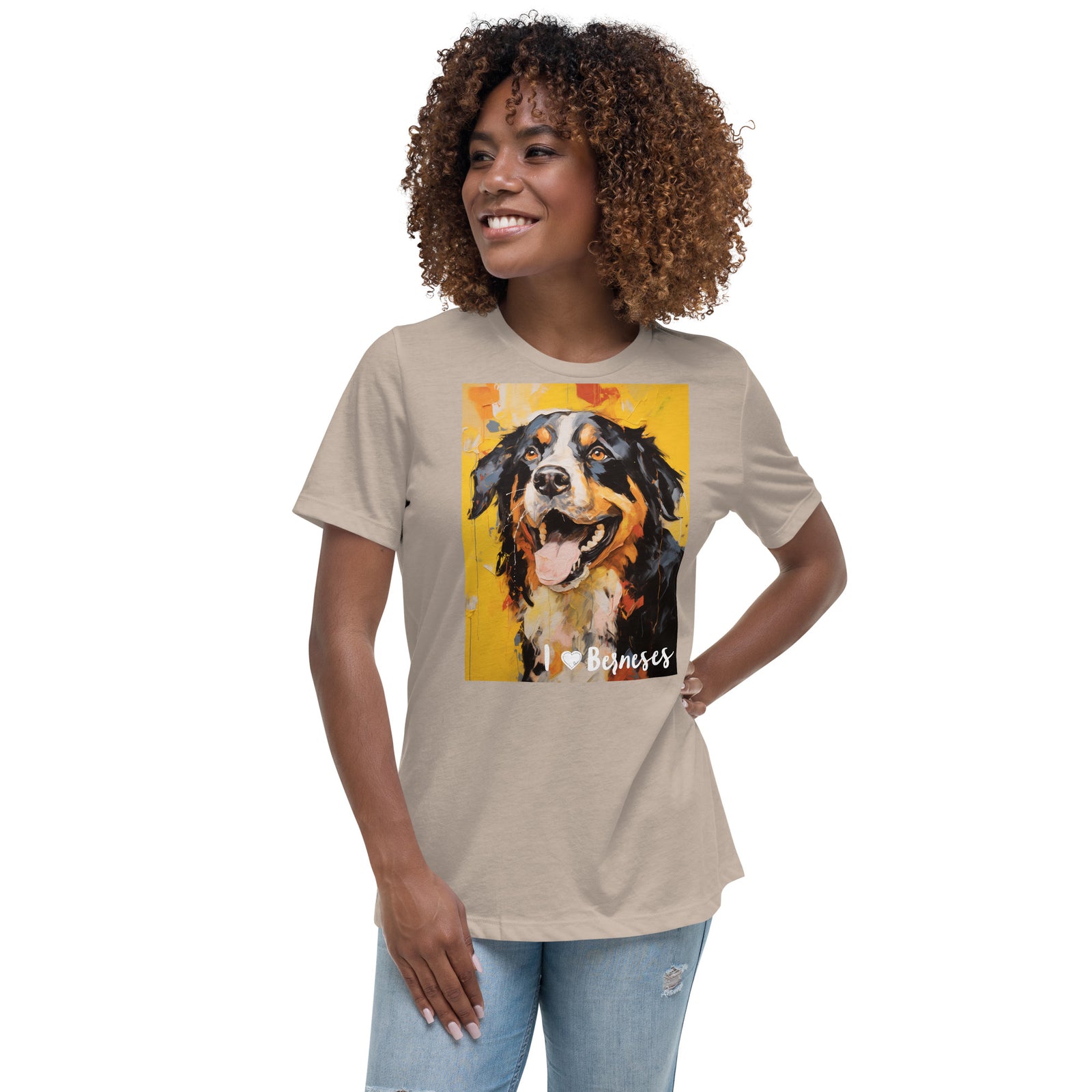 Women's Relaxed T-Shirt - I ❤ Dogs - Bernese Mountain Dog