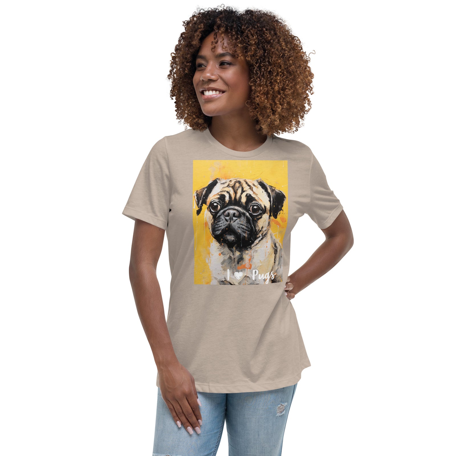 Women's Relaxed T-Shirt - I ❤ Dogs - Pug