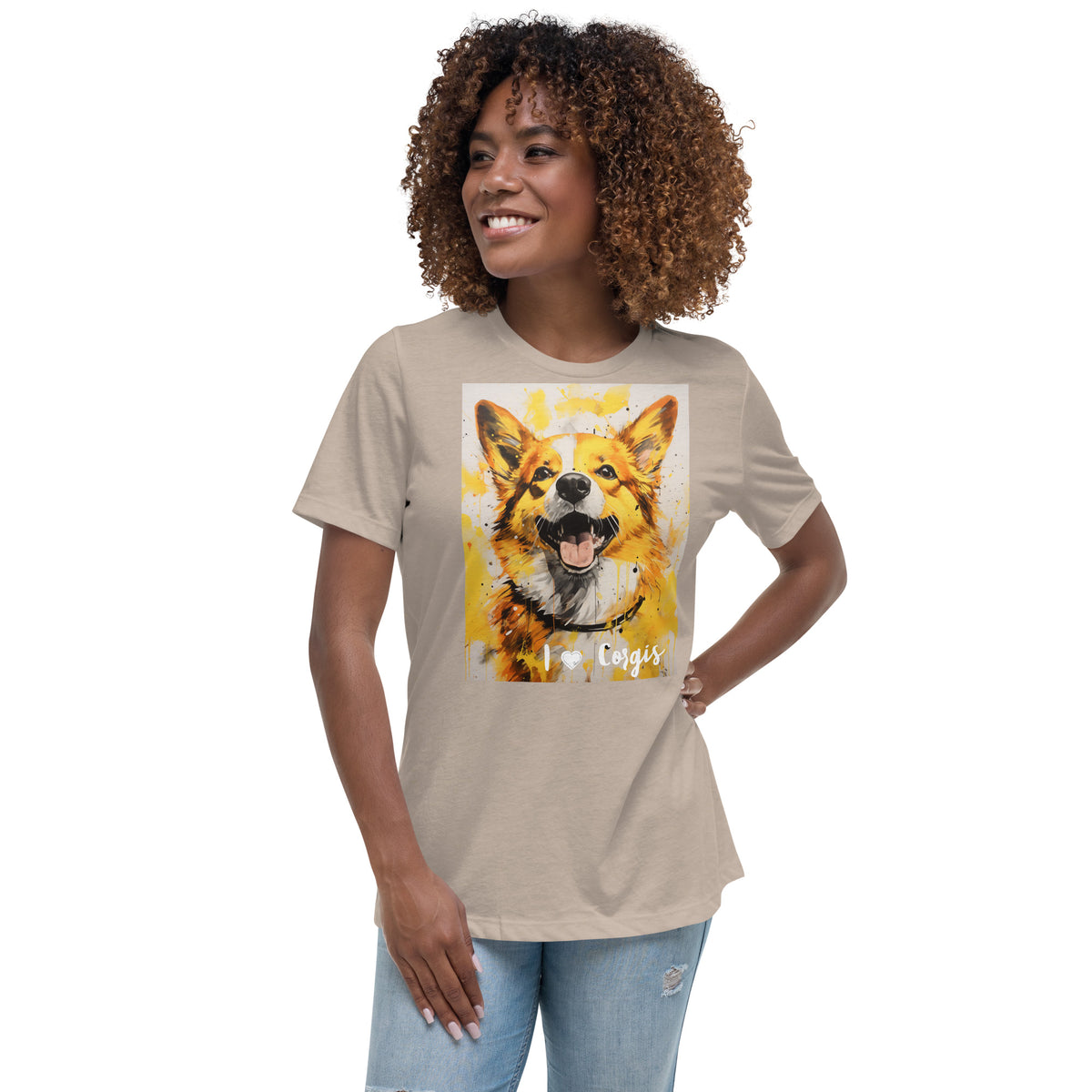 Women's Relaxed T-Shirt - I ❤ Dogs - Pembroke Welsh Corgi