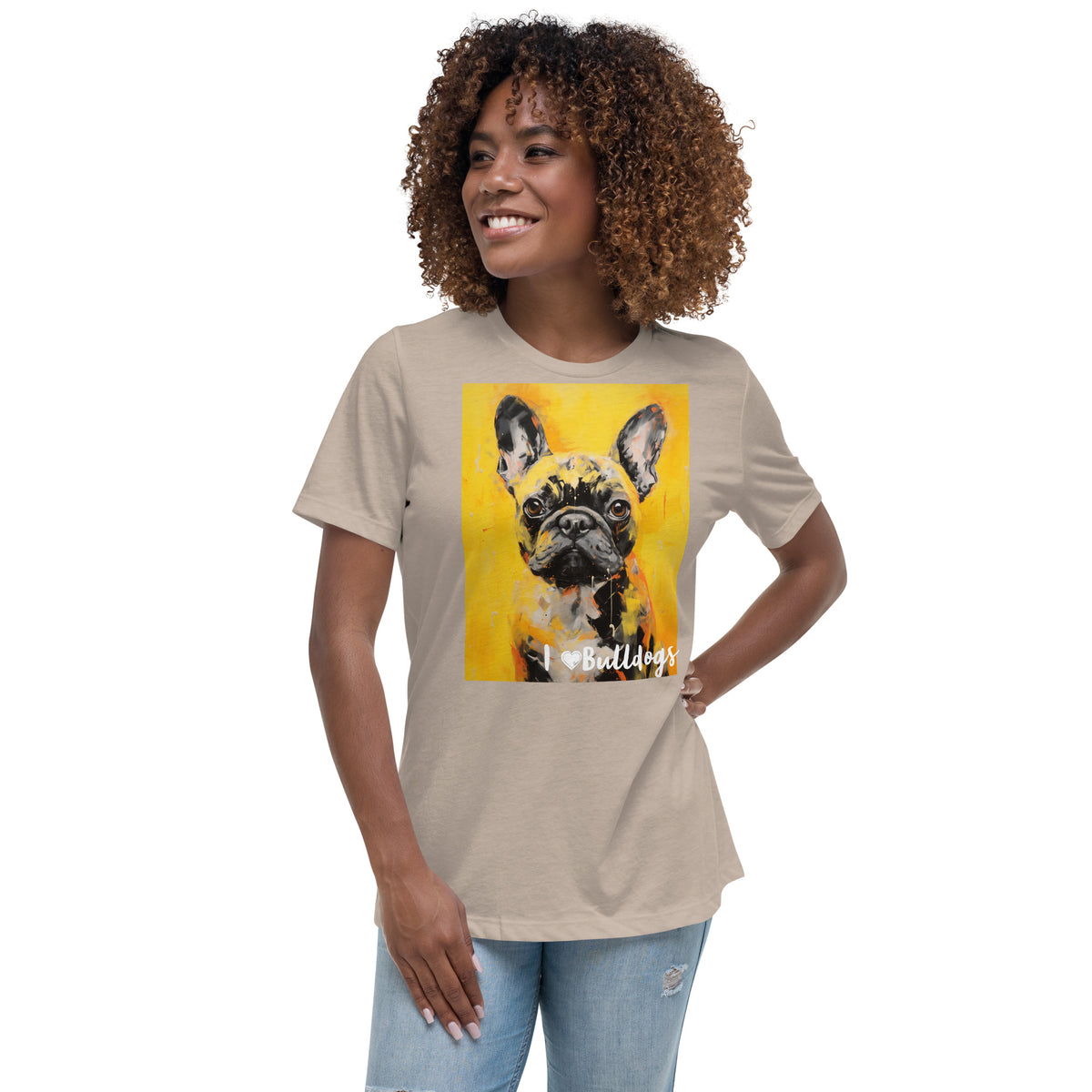 Women's Relaxed T-Shirt - I ❤ Dogs - Bulldog