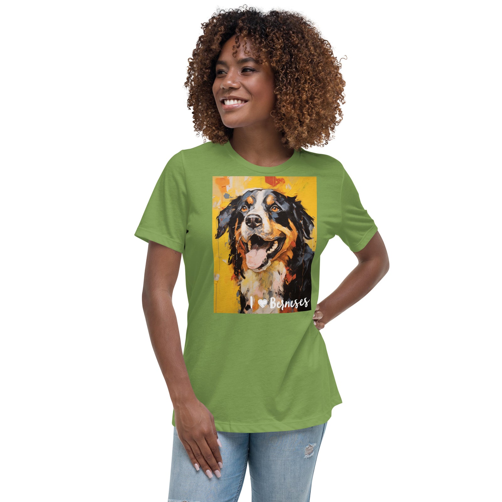 Women's Relaxed T-Shirt - I ❤ Dogs - Bernese Mountain Dog