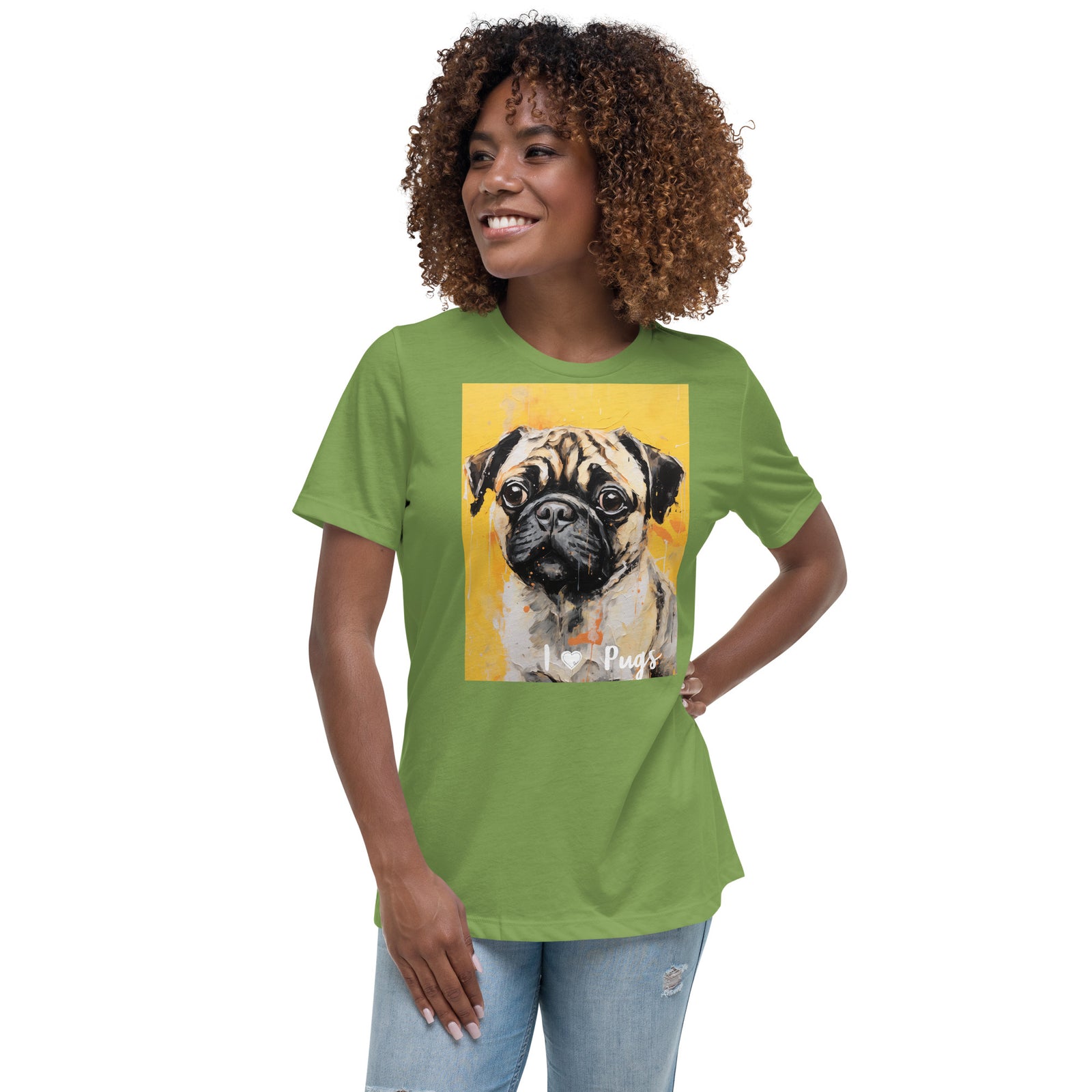 Women's Relaxed T-Shirt - I ❤ Dogs - Pug