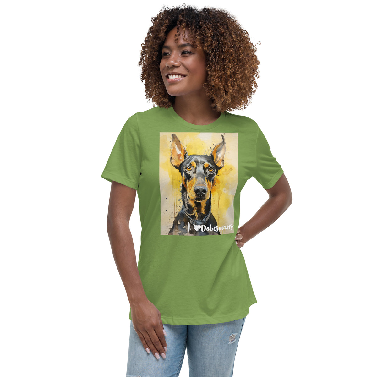 Women's Relaxed T-Shirt - I ❤ Dogs - Doberman Pinscher